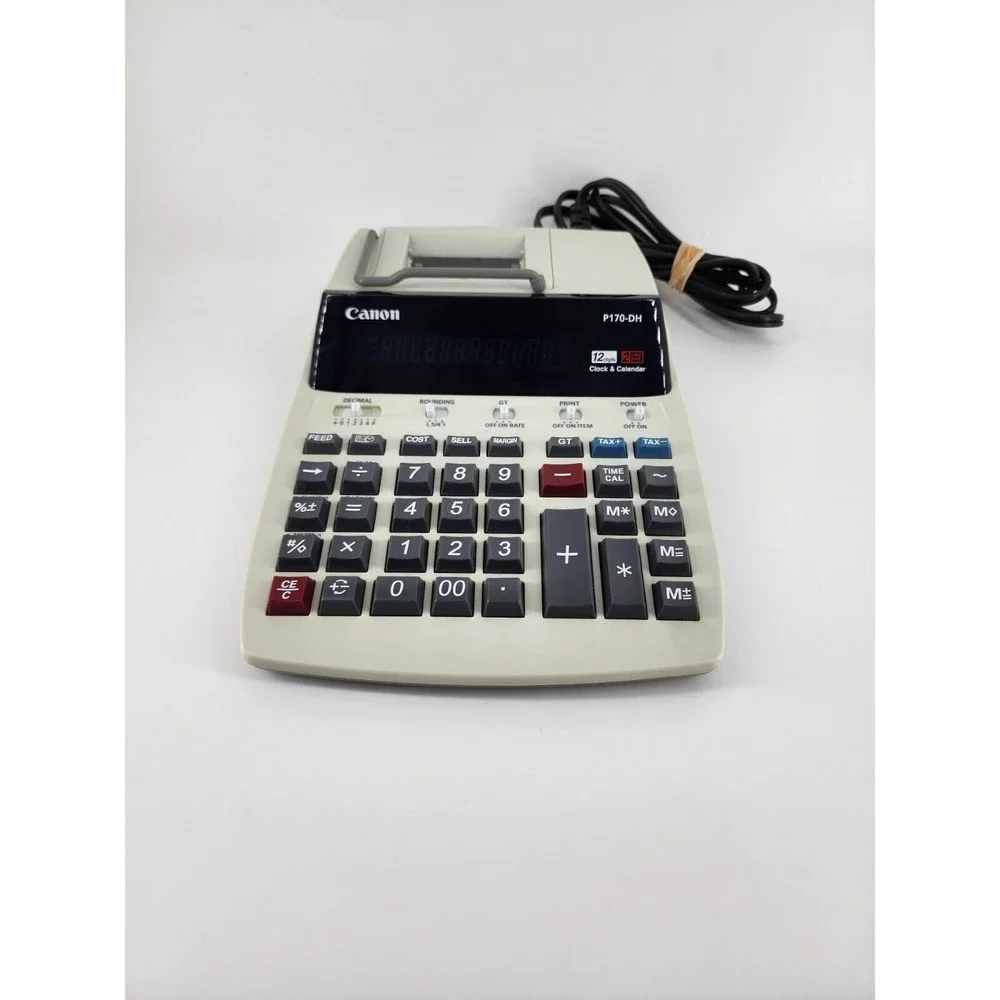 Canon P170-DH 12 Digit 10 Key Adding Business Machine Calendar Clock Calculator